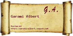 Garami Albert névjegykártya